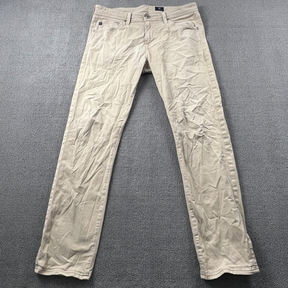 Adriano Goldschmied AG Pants Adult Size 33W 30L Tan Beige Jeans Casual Men's - Picture 2 of 13